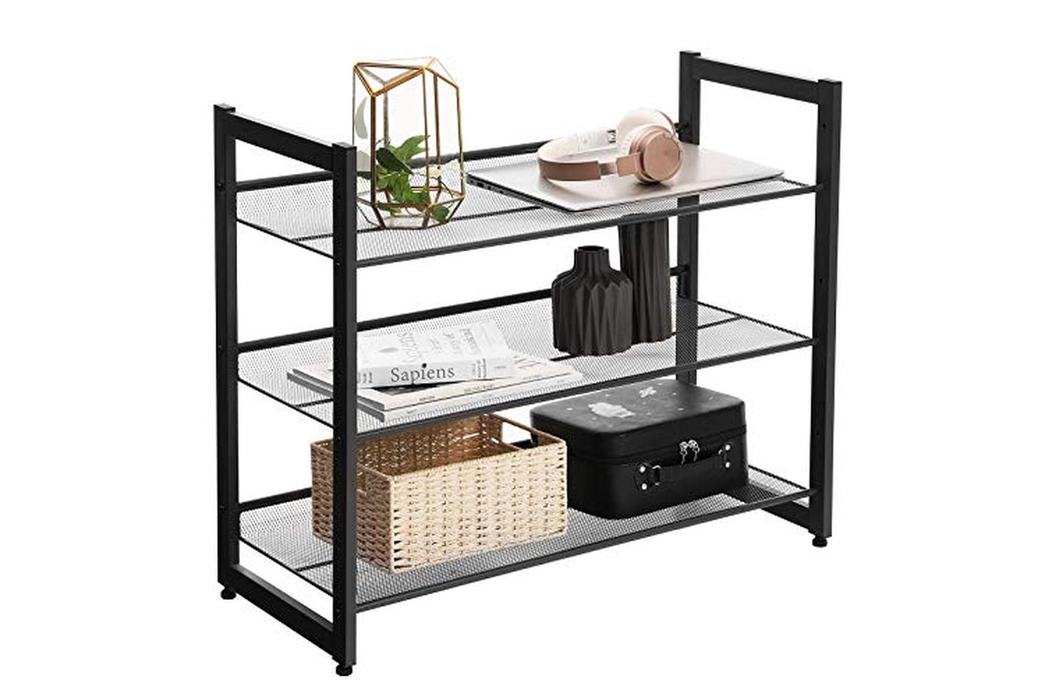 Songmics 3-Tier Shoe Rack | Black-4