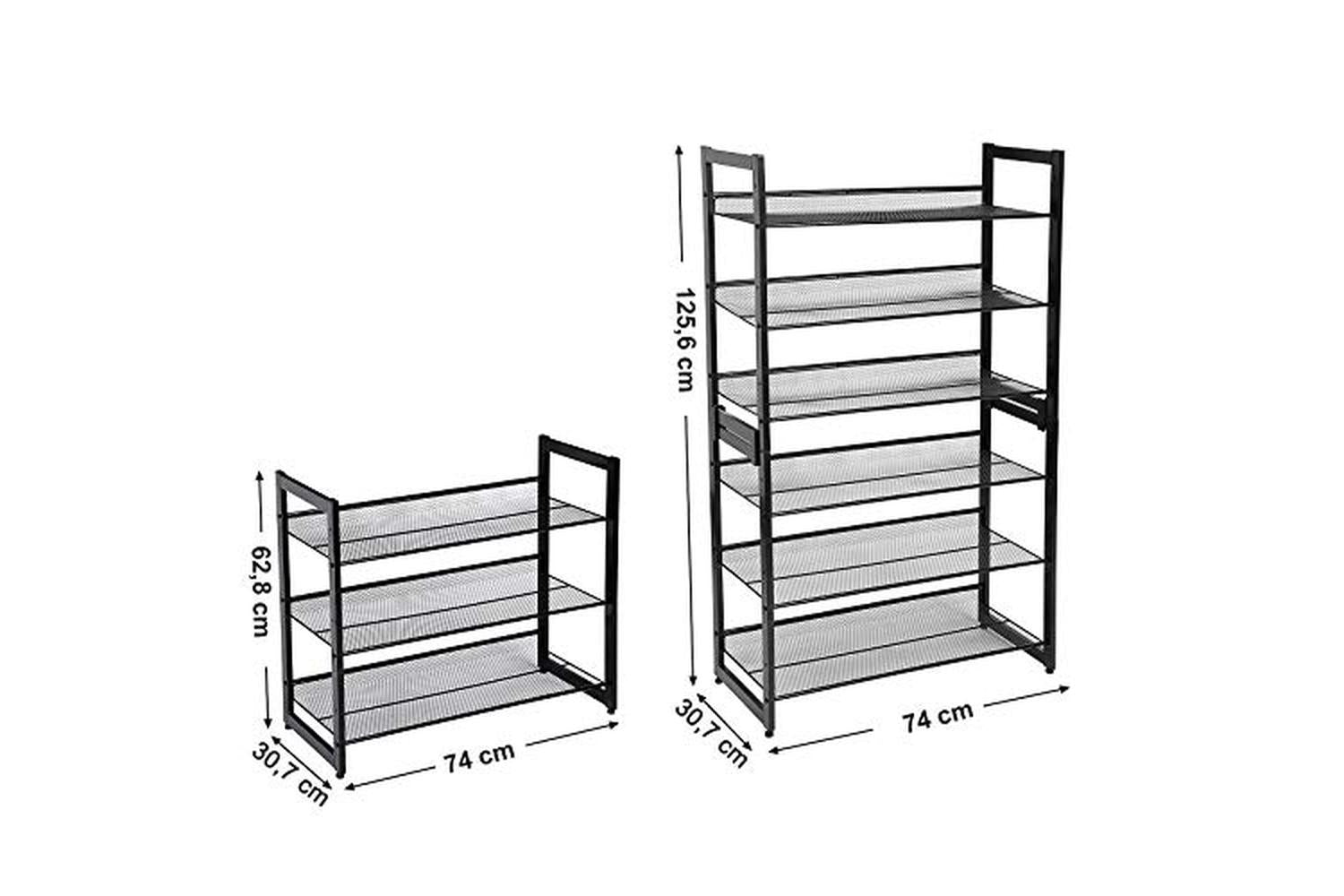 Songmics 3-Tier Shoe Rack | Black-6
