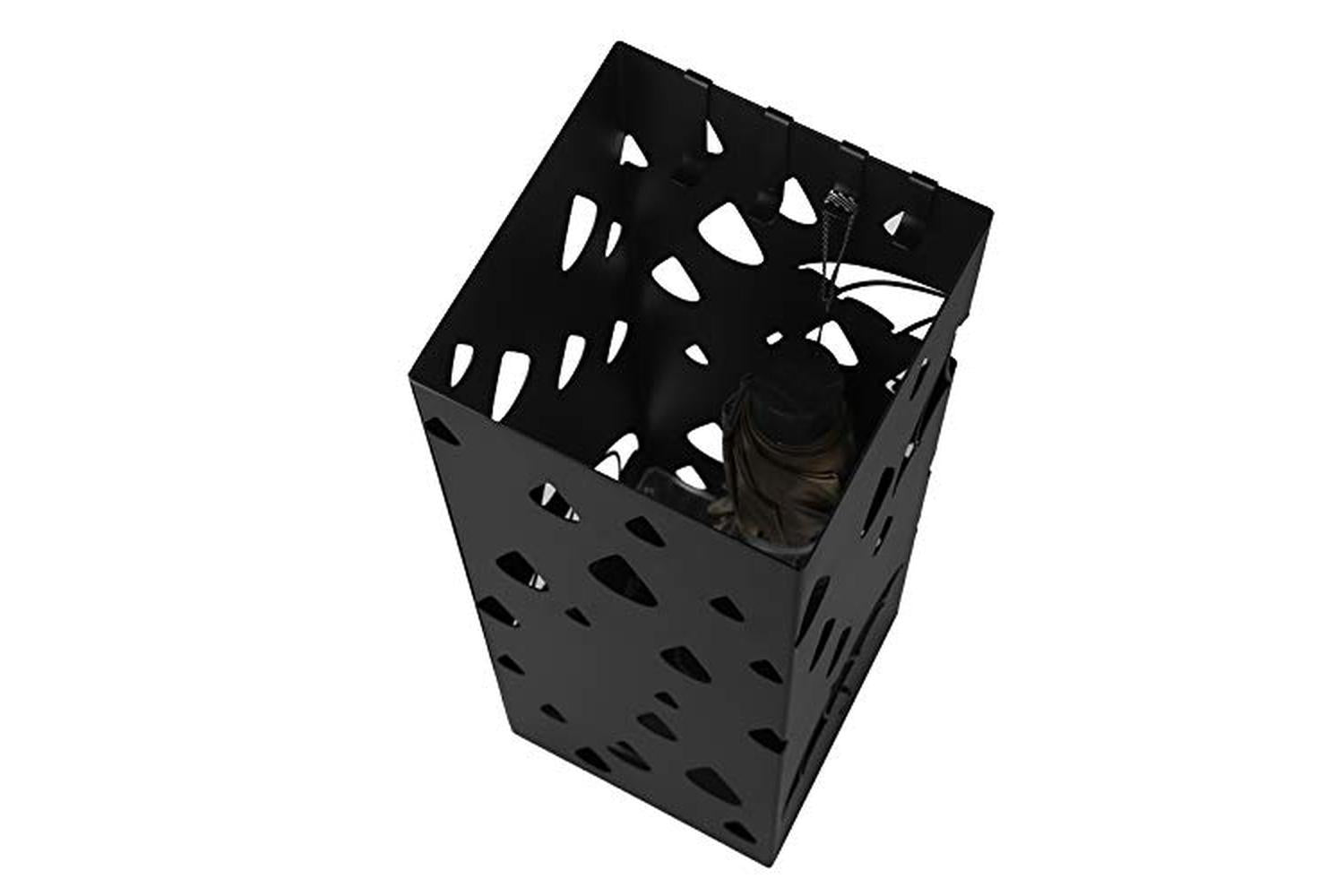 Songmics Metal Umbrella Stand, Square Umbrella Holder With Drip Tray And 4 Hooks, 15.5 X 15.5 X 49 Cm, Black Luc49b-6