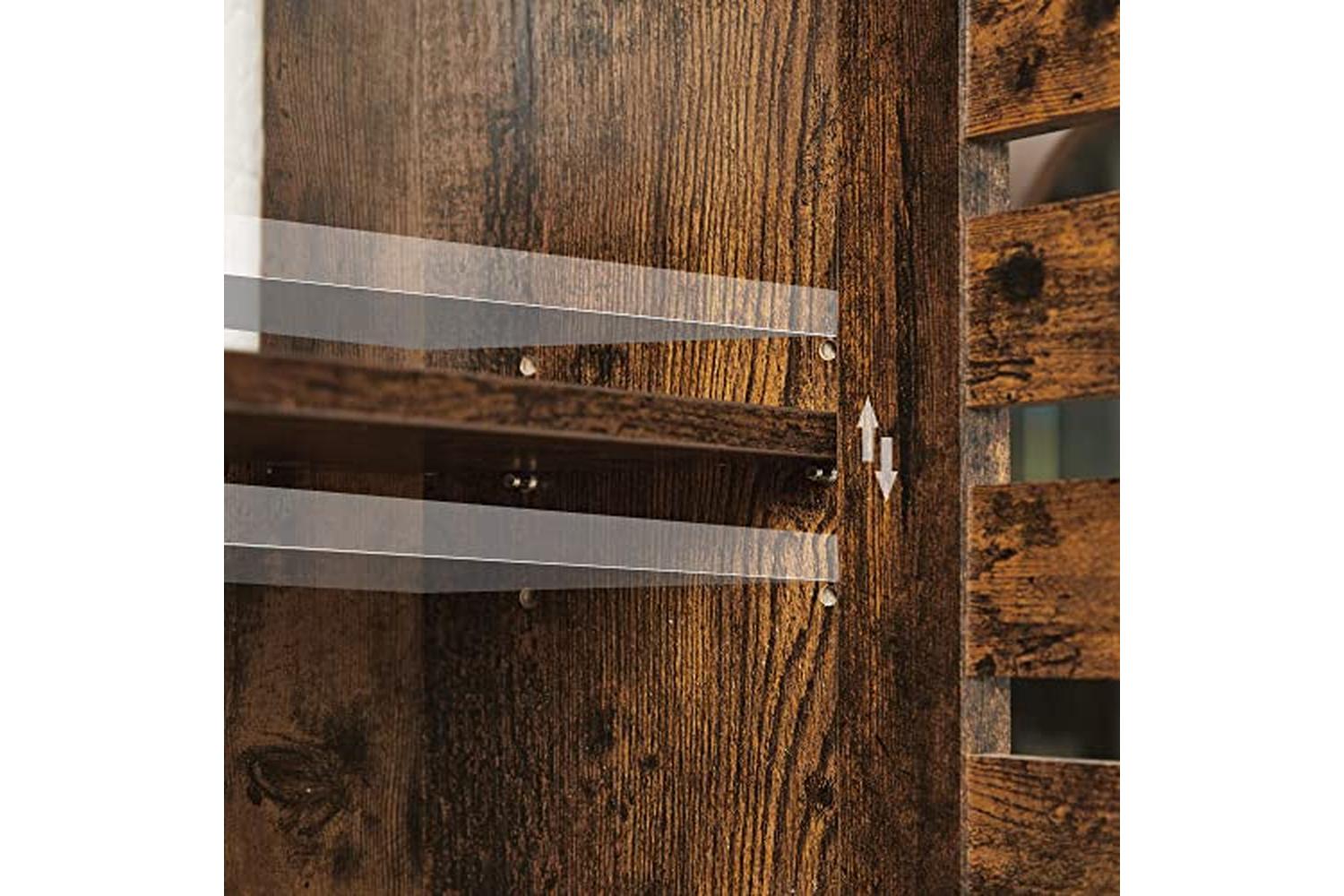 Vasagle Hanging Bathroom Storage with Adjustable Shelf and Double Shutter Doors | Rustic Brown-6