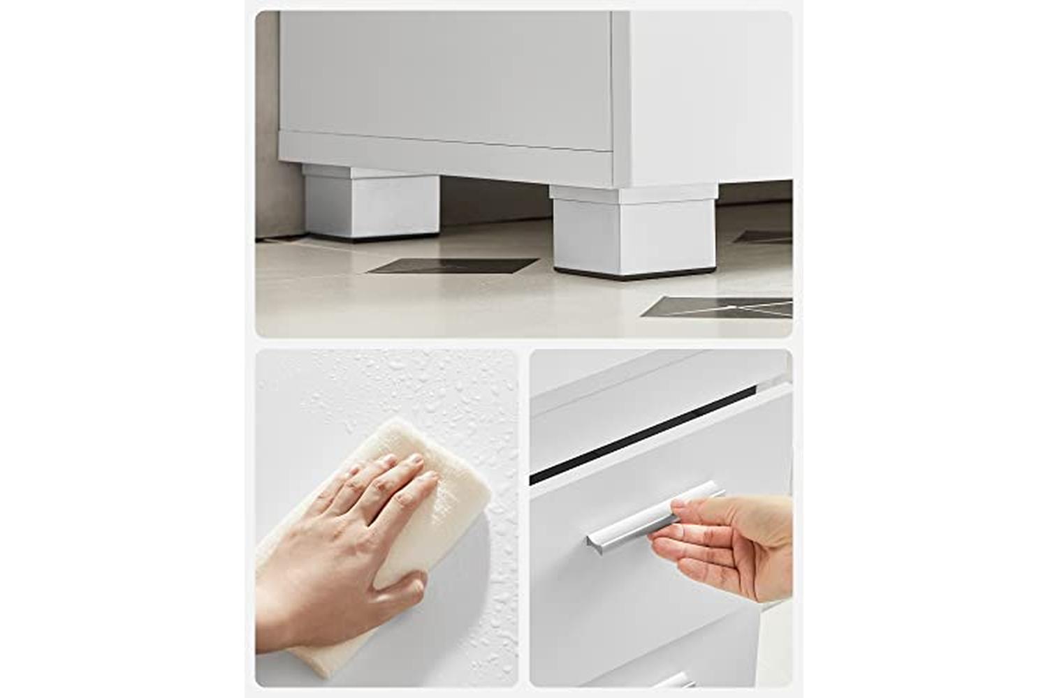 Vasagle 3 Large Drawers Bathroom Cabinet | White-5