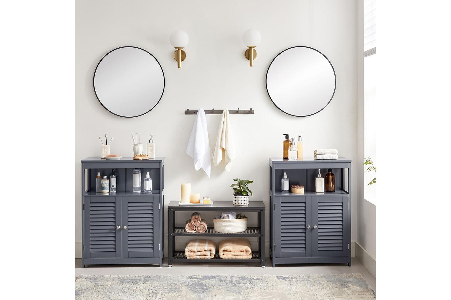 Vasagle Bbc040g01 Chic Grey Floor Cabinet - Versatile Storage And Organisation Furniture With Easy Assembly-2