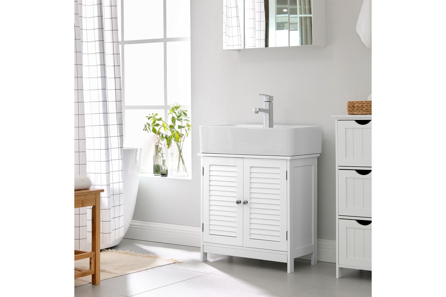 Vasagle Under Sink Cabinet â€“ High-quality, Diy Bathroom Storage Organiser, White-2