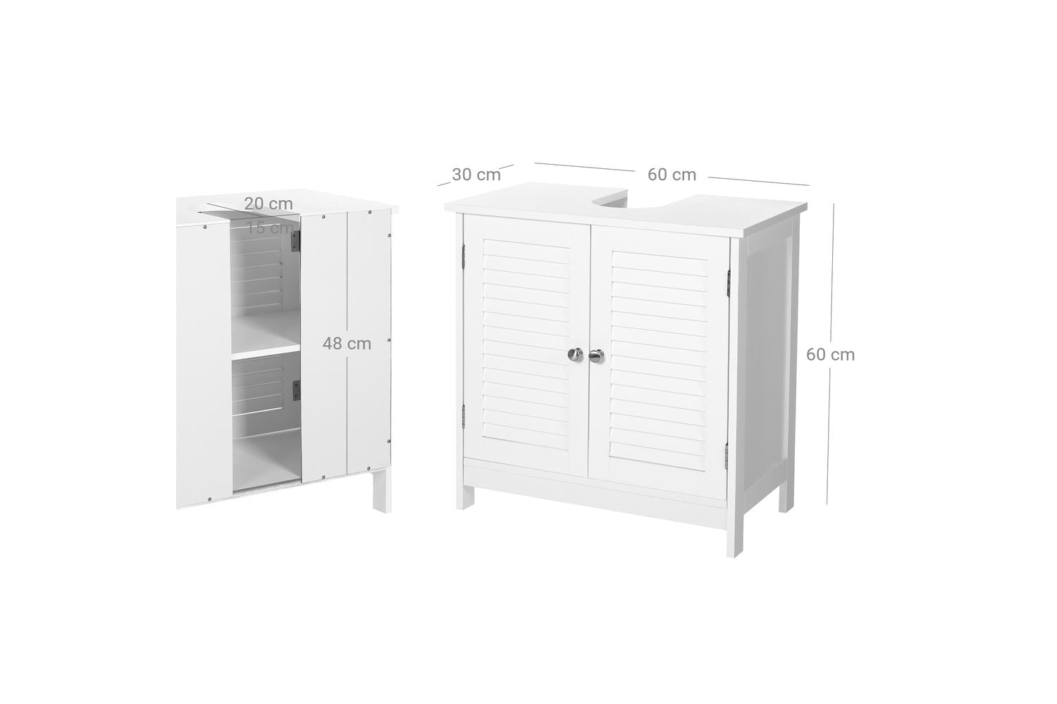 Vasagle Under Sink Cabinet â€“ High-quality, Diy Bathroom Storage Organiser, White-6