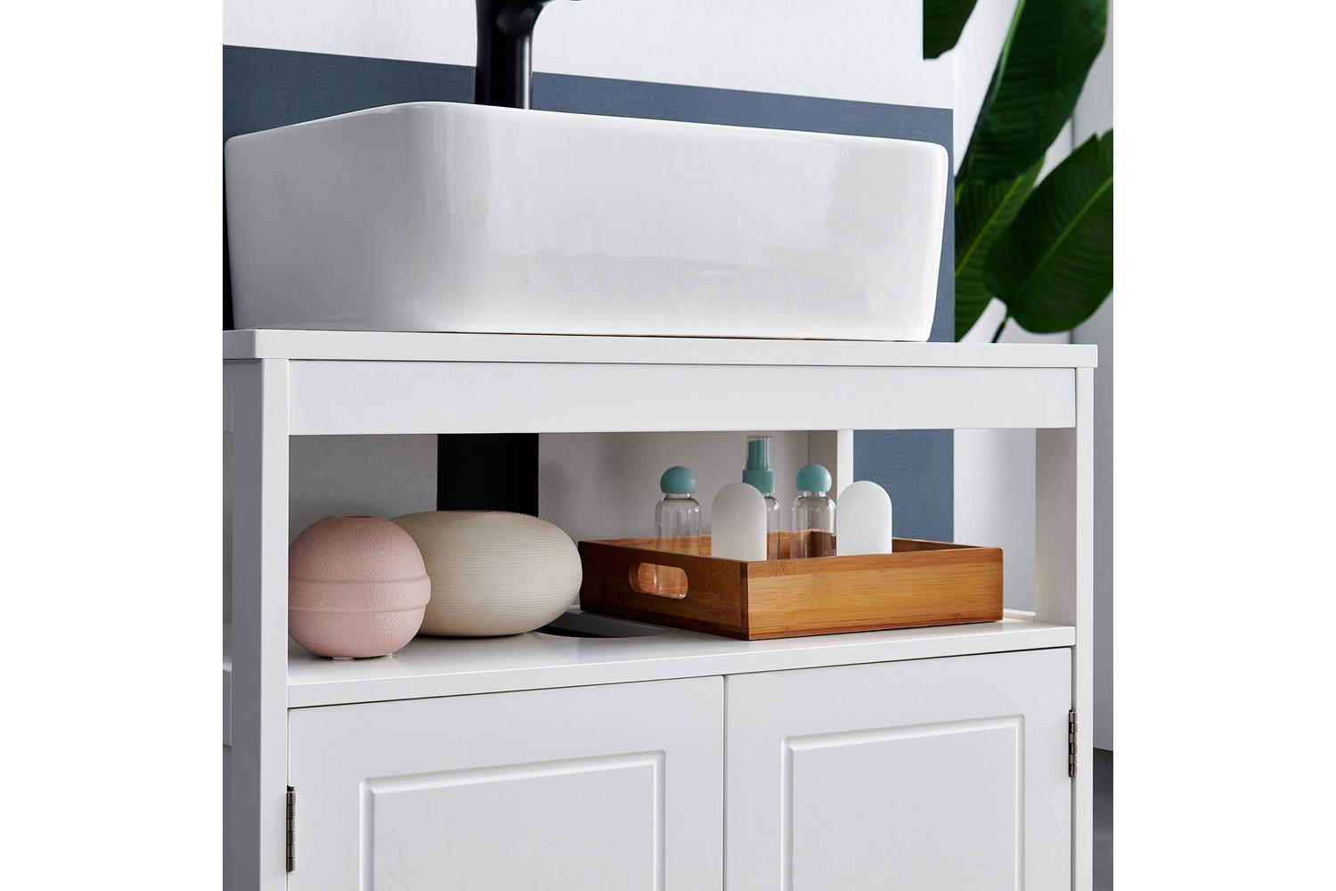 Vasagle Bbc310p36 Bathroom Cabinet, Elegant White Storage Unit-5
