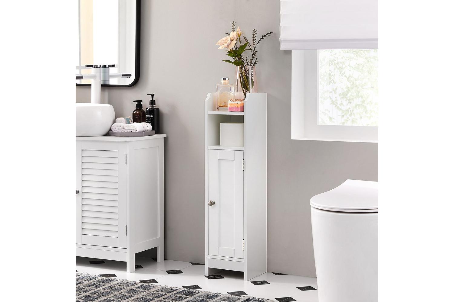 Vasagle Bbc320p36 Elegantly Designed White Wall Cabinet With Compact Design, Adjustable Shelves And Easy Assembly-2