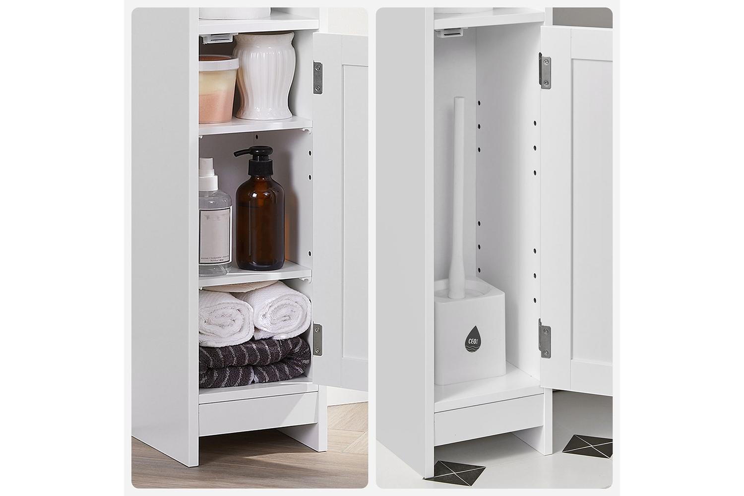 Vasagle Bbc320p36 Elegantly Designed White Wall Cabinet With Compact Design, Adjustable Shelves And Easy Assembly-5