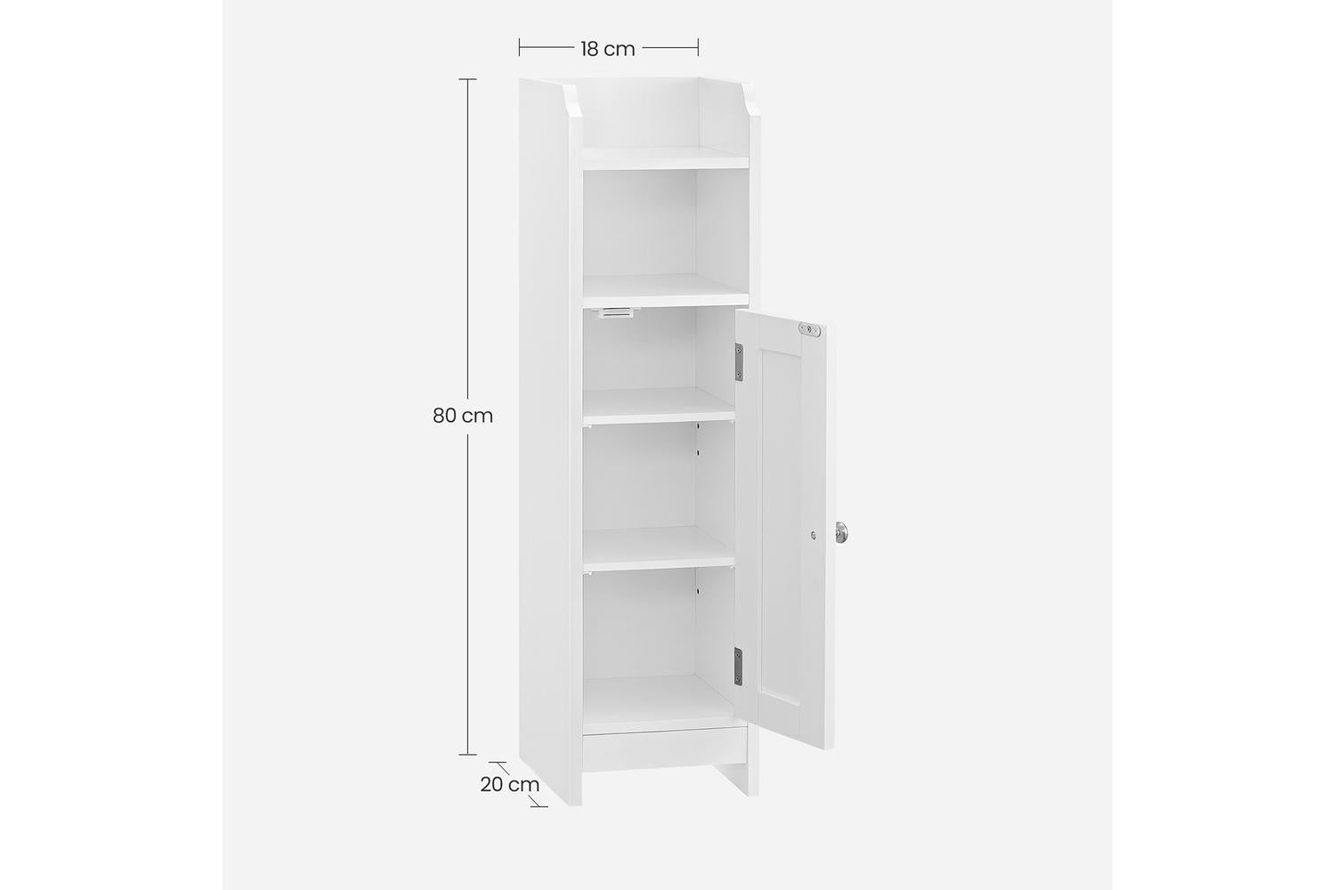 Vasagle Bbc320p36 Elegantly Designed White Wall Cabinet With Compact Design, Adjustable Shelves And Easy Assembly-6