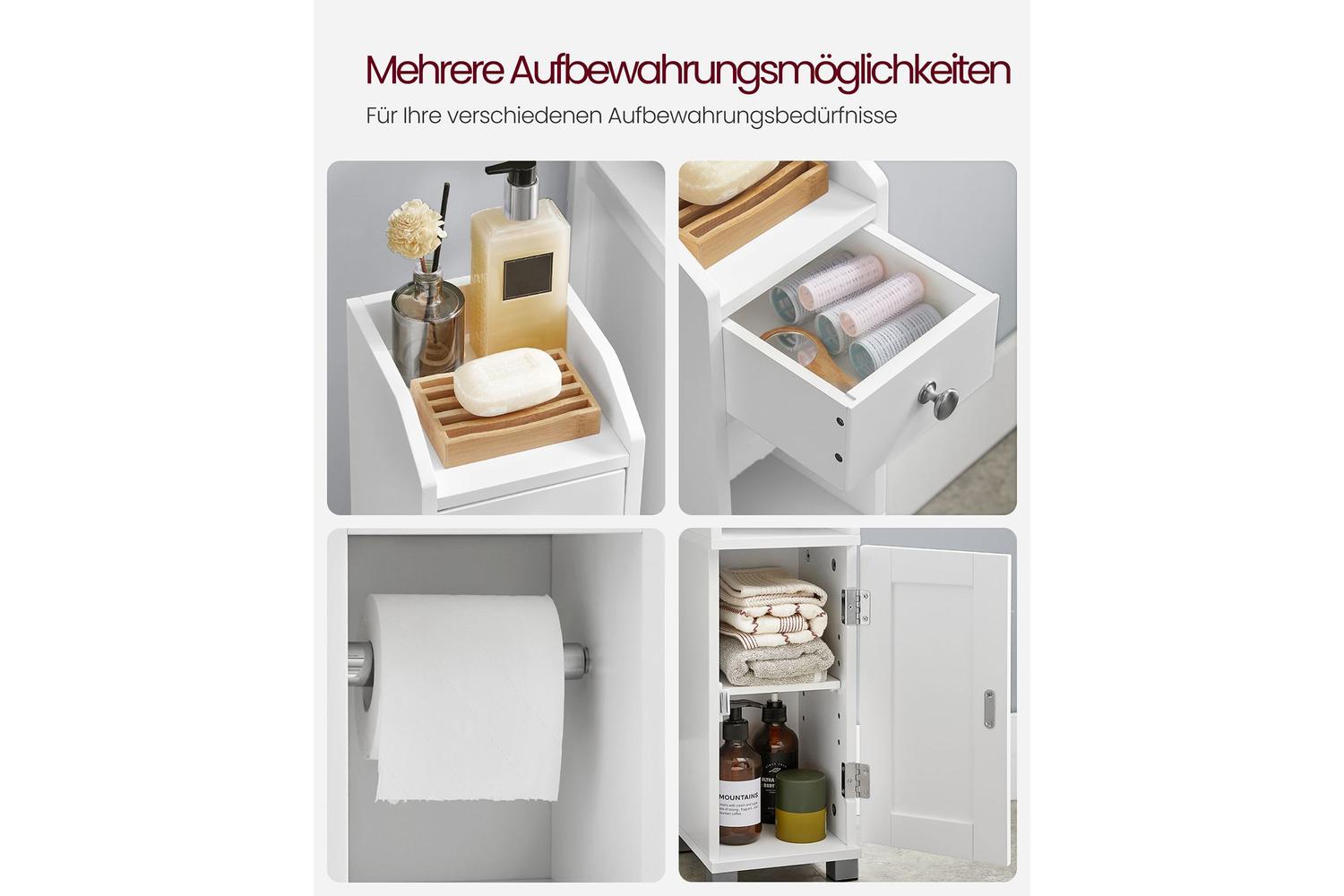 Vasagle Stylish Compact Bathroom Cabinet For Maximum Storge And Organising Solutions-4