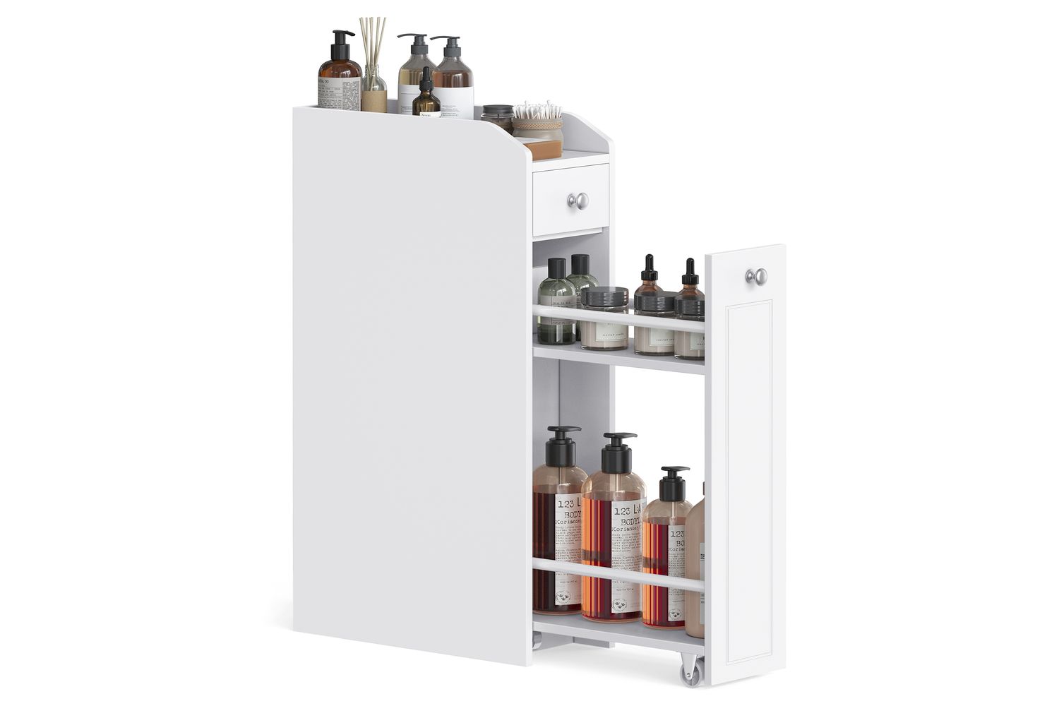 Vasagle Bathroom Cabinet | Bathroom Storage Unit | Mdf | 40 X 18 X 70 Cm