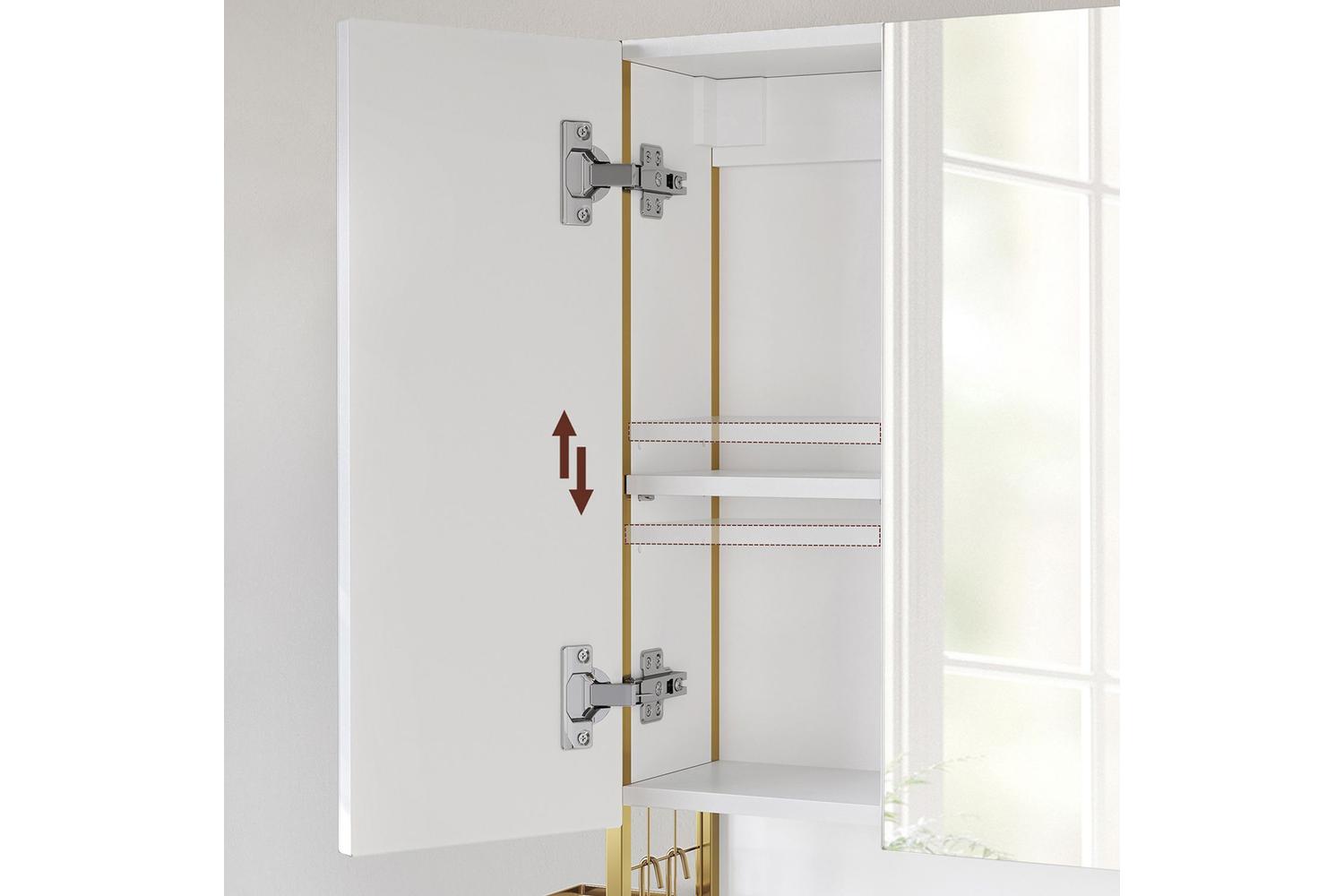 Vasagle Bbk124a10 Stylish Bathroom Cabinet With Washbasin, Led Lamp And Mirror-3