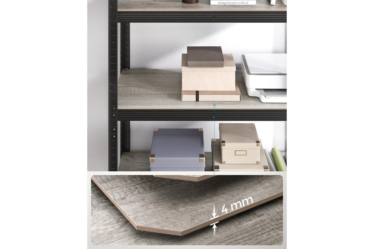 5-tier Shelving Unit | Steel Shelving Unit | Greige And Black | 90 X 40 X 180 Cm-8