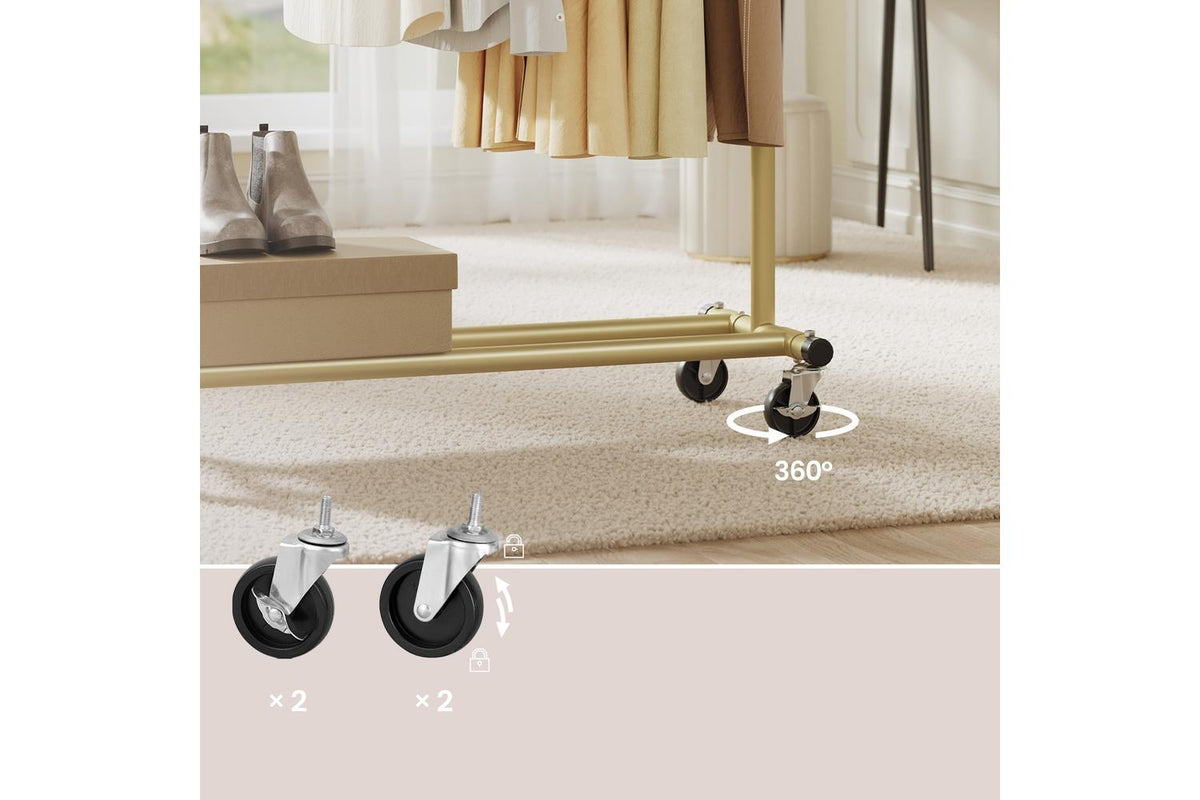 Songmics Clothes Rack On Wheels | Heavy Duty Clothes Rail | Steel | 45 X (92-132) X 161.5 Cm-7