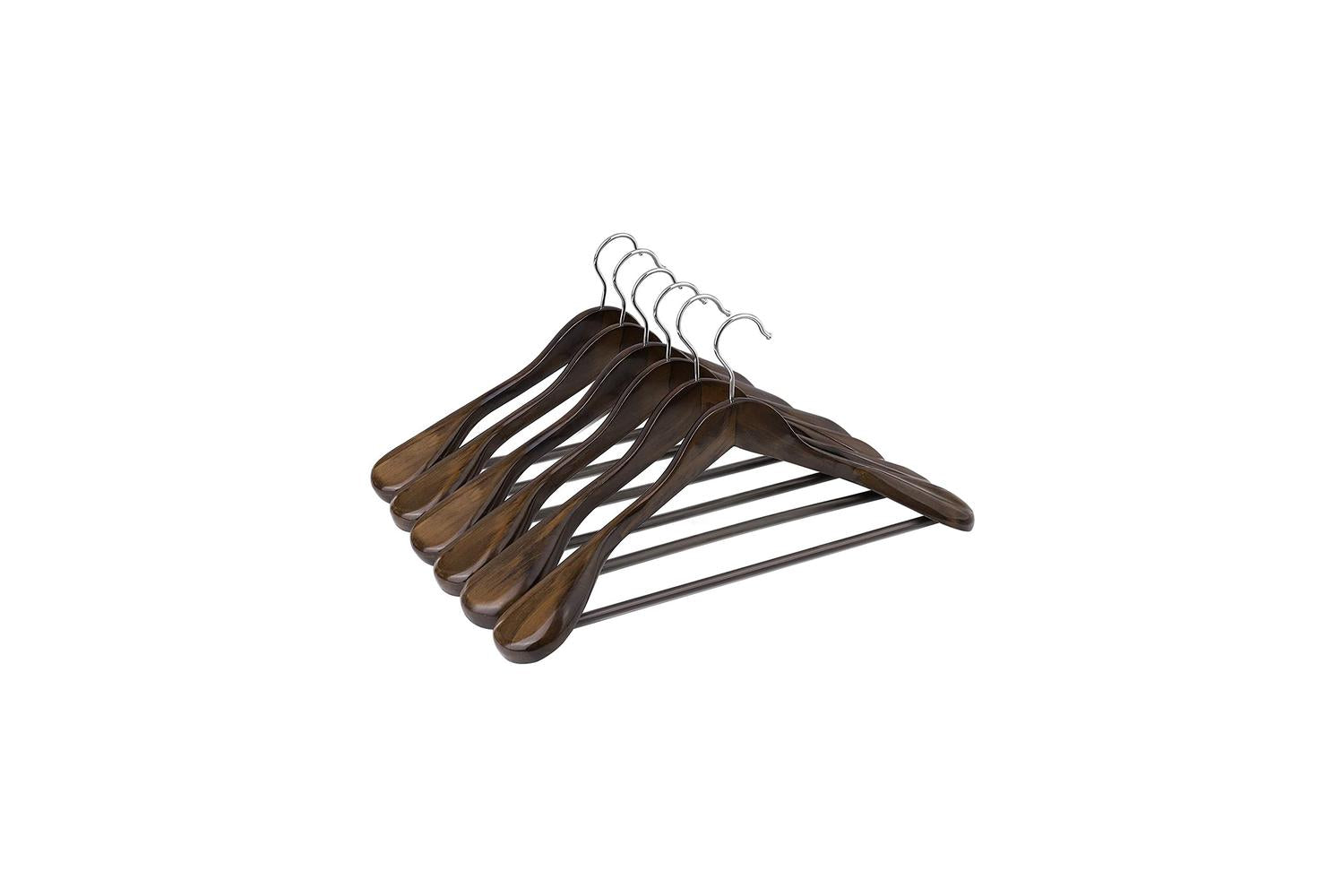 Songmics Clothes Rack, Premium Quality Wood Suit Hanger, Top-grade Garment Support With Non-slip Pvc Tube - Hsr104w01