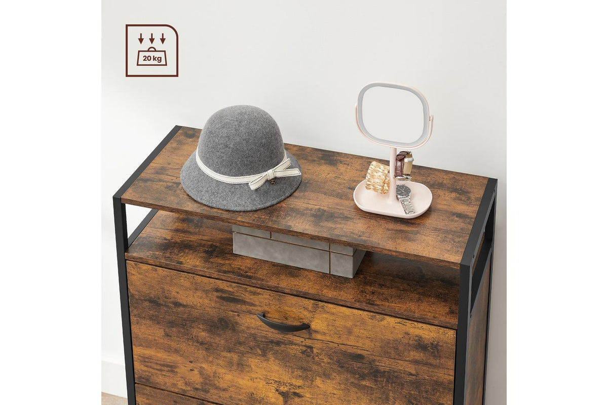 Vasagle Shoe Cabinet | Narrow Shoe Rack | Vintage Brown-black | 80 X 30 X 95 Cm-8
