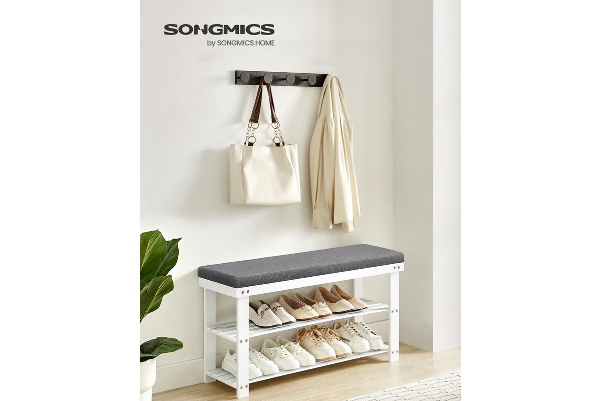 Songmics Bamboo Shoe Bench | Shoe Rack | Bamboo | 90cm-2
