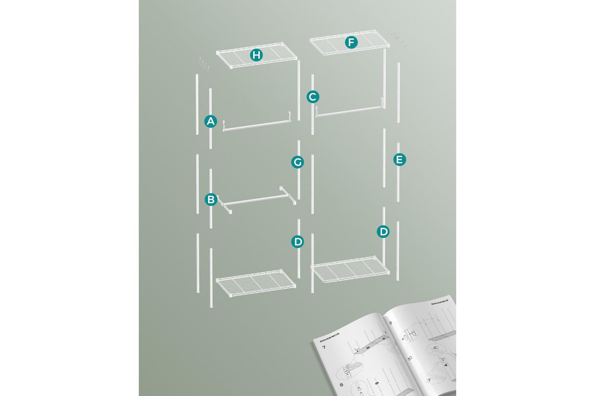 Songmics Metal Clothes Rack | Freestanding Wardrobe | Steel | 109 x 39 x 179 cm-8