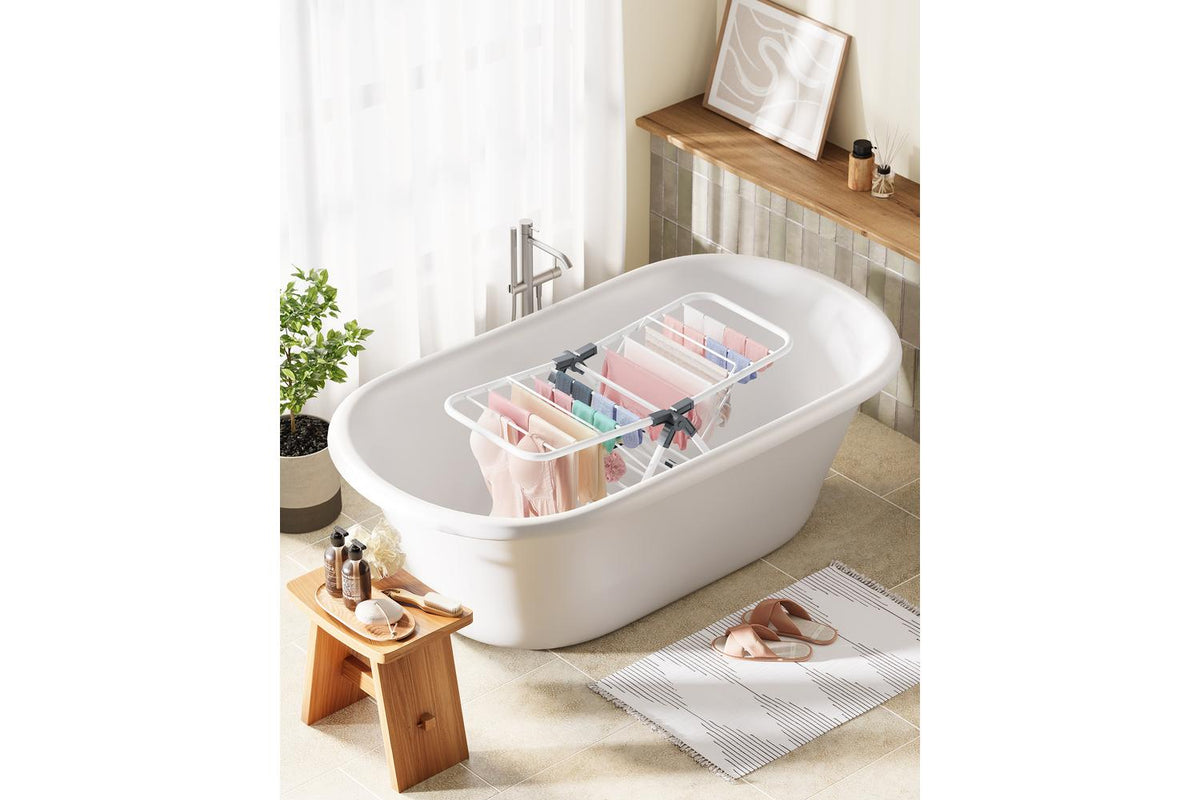 Small Laundry Airer | Foldable 2-level Clothes Drying Rack | Metal | 44 X 101 X 54 Cm-2