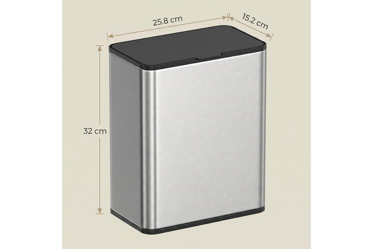 2.1-gallon Hanging Kitchen Trash Can With Lid | Rubbish Bin | Steel | 8 L-3