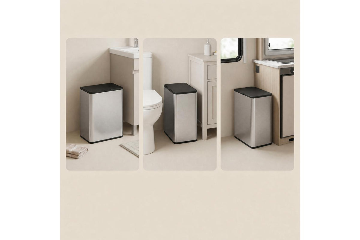 2.1-gallon Hanging Kitchen Trash Can With Lid | Rubbish Bin | Steel | 8 L-8