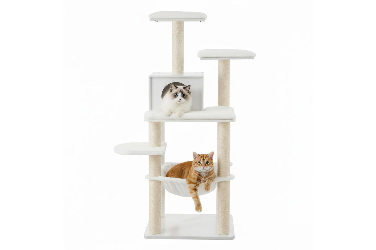 Feandrea Cat Tree | Multi-level Cat Tree | Plush & Sisal | 138 Cm-2