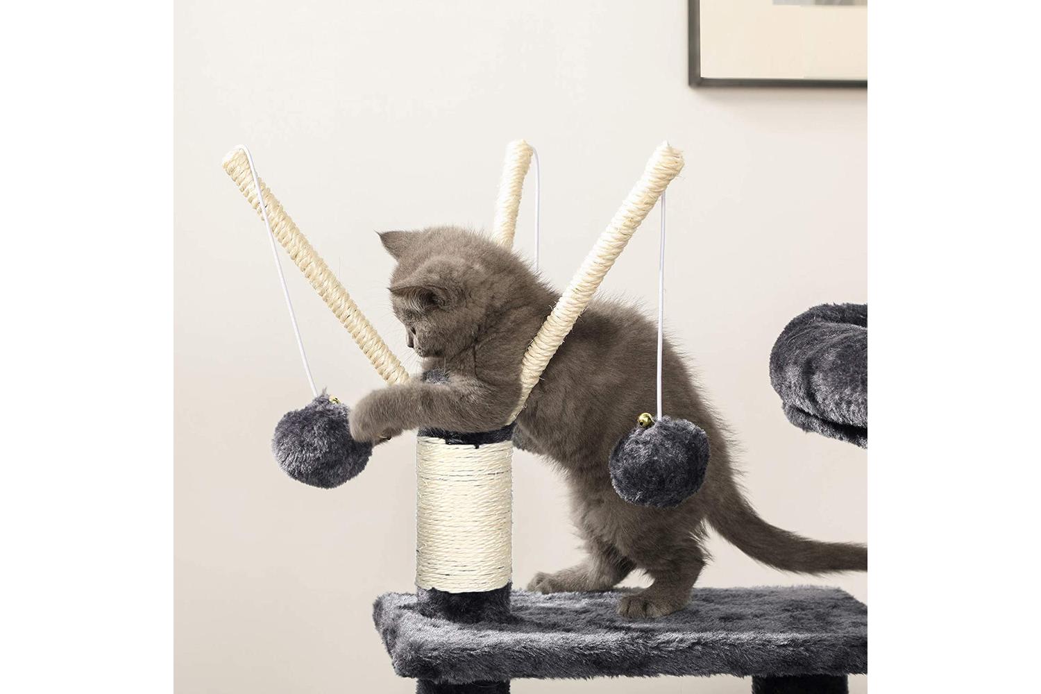 Feandrea Pct210g01 - Premium Scratch-resistant Cat Tree | Comfortable, Secure Cat Play Tower | Full Plush Covering â€“ideal For Pets-3
