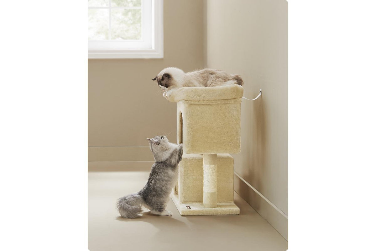 Feandrea Cat Tree | Cat House For Kittens | Sisal Posts | Large Platform | Beige-8