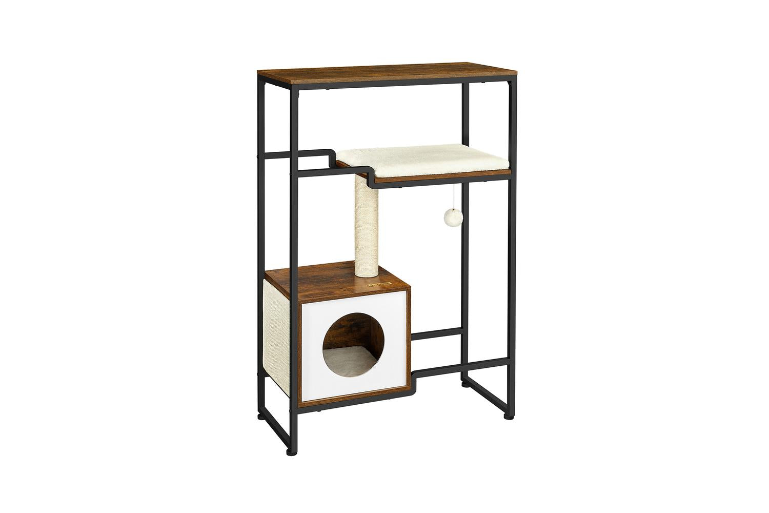 Feandrea Pdc12h - Vintage Brown Durable Pet Carrier With Sisal Scratching Post - Cat Travel Essential