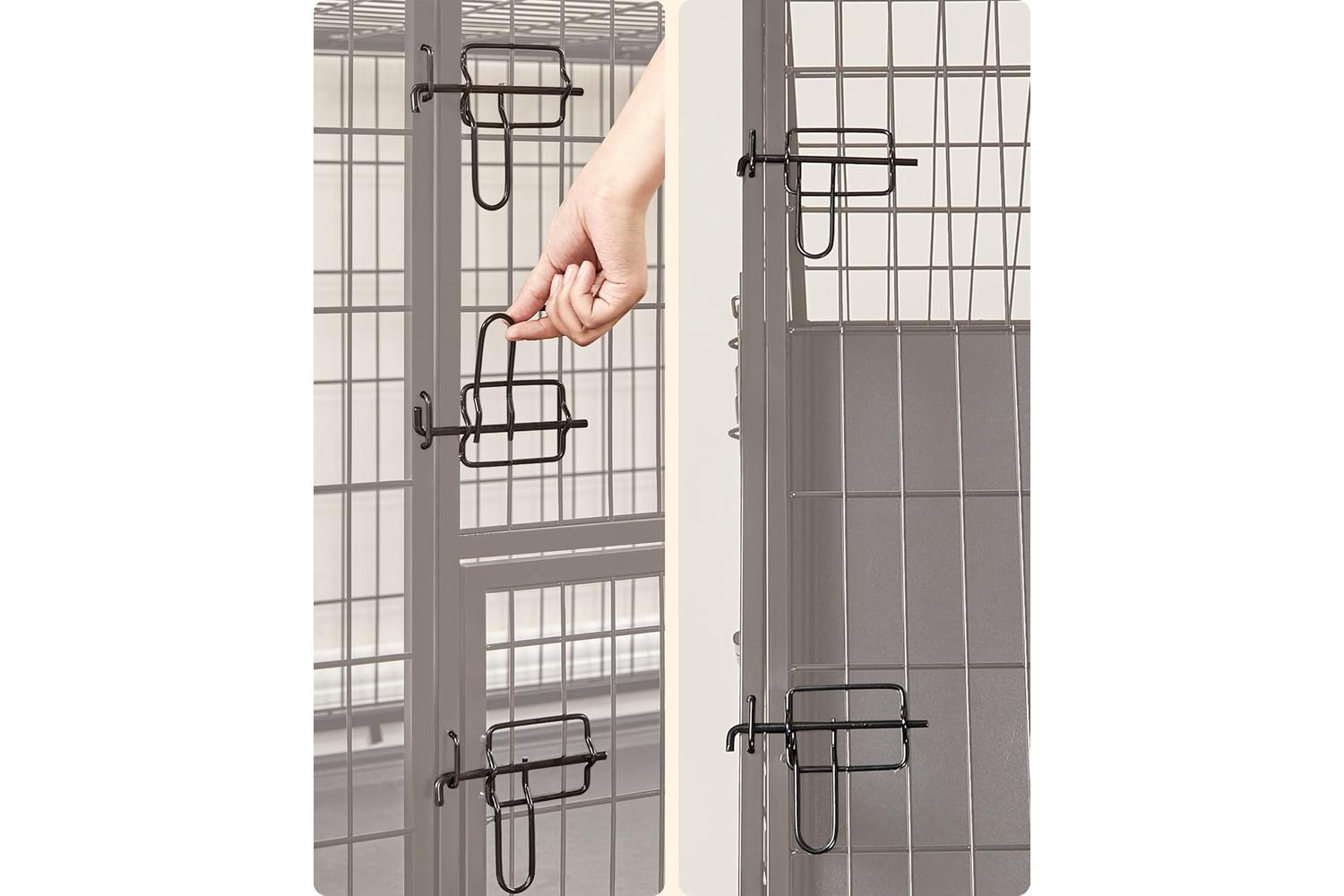 Feandrea 48" Heavy-duty Dog Cage Ppd003b01v1 With Dual Locking Doors For Safer Pet Residence-7