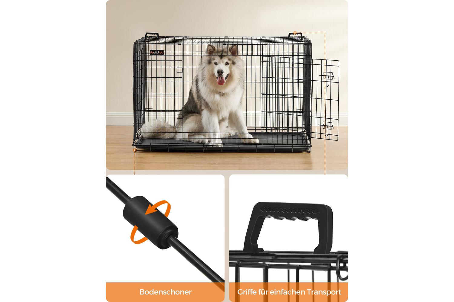Feandrea Ultra-secure Extra-large Dog Crate Ppd054b01 - Ultimate Comfort And Safety For Your Pet-6