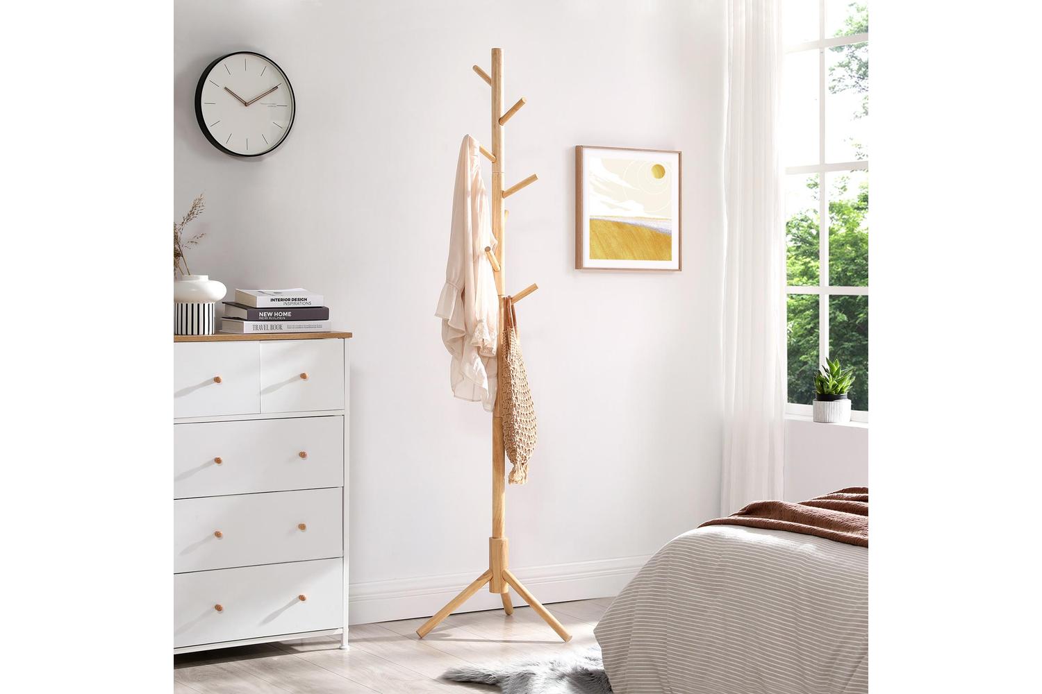 Vasagle Rcr004n01 Solid Wood Coat Rack, Space-saving And Durable Design, Perfect For Homes And Small Entrances-2
