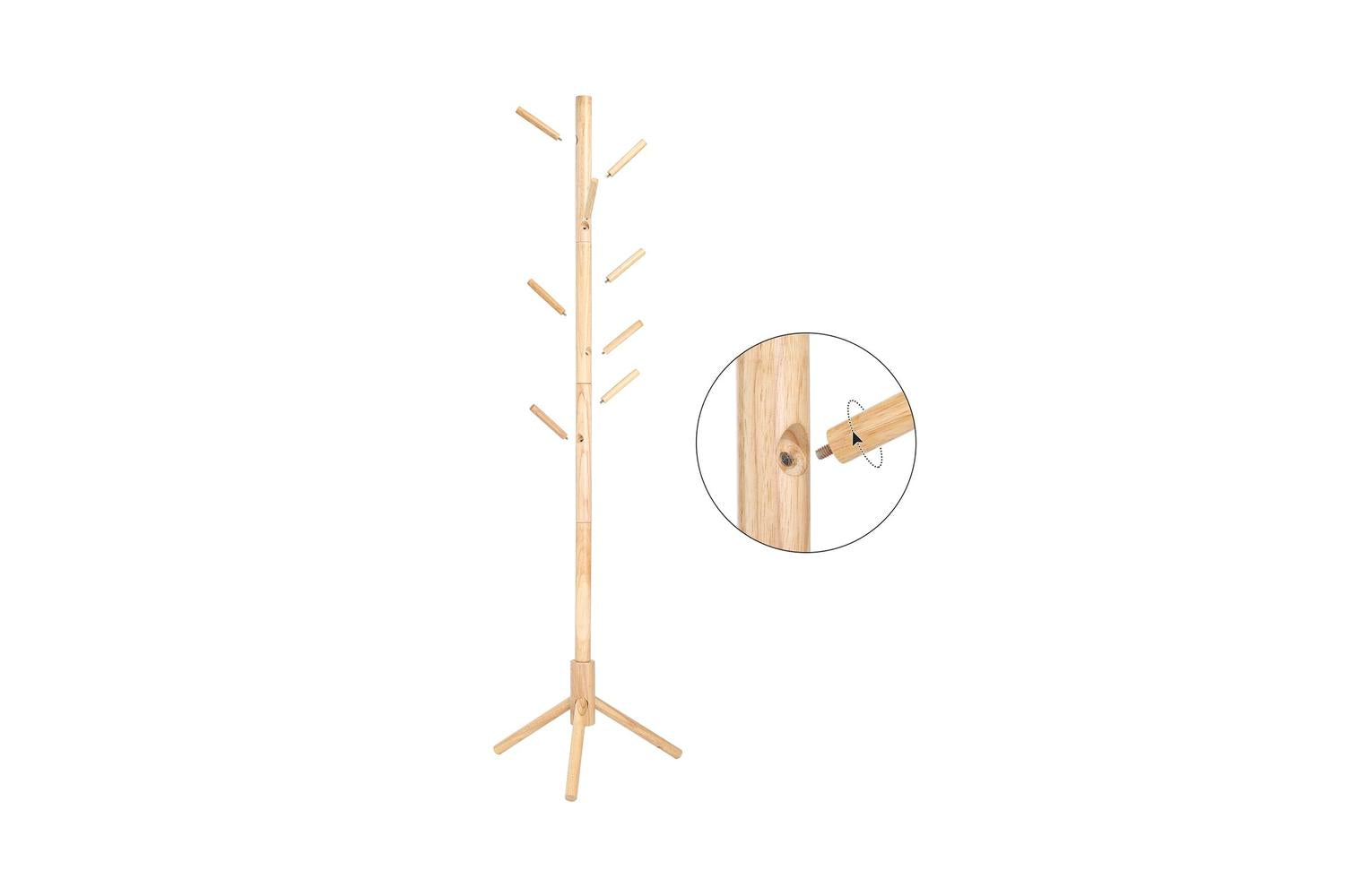 Vasagle Rcr004n01 Solid Wood Coat Rack, Space-saving And Durable Design, Perfect For Homes And Small Entrances-4