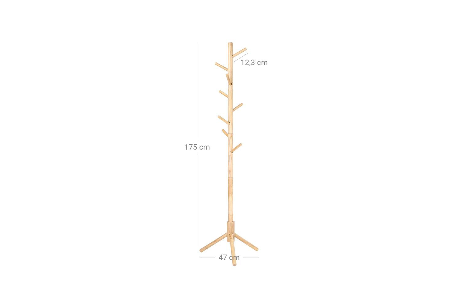 Vasagle Rcr004n01 Solid Wood Coat Rack, Space-saving And Durable Design, Perfect For Homes And Small Entrances-6