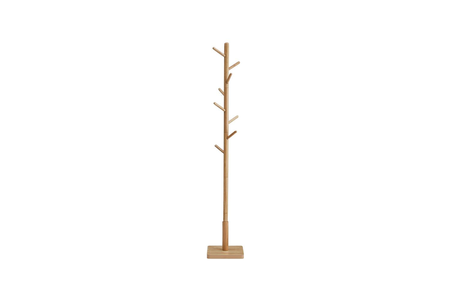 Vasagle Rcr010n01 Coat Rack, Versatile And Adjustable, Rubberwood Coat Stand, Coat, Hat And Shoe Racks, Storage And Organisation, Sophisticated Natural Beige Finish