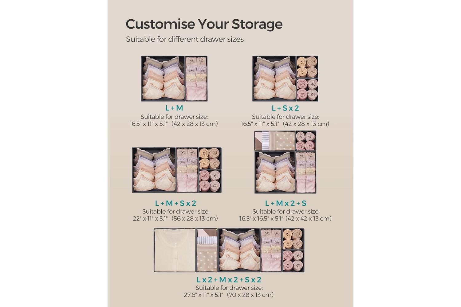 Songmics Rdz06gv1 - Practical And Stylish Drawer Organizer â€“ Perfect For Efficient Storage And Organisation-4