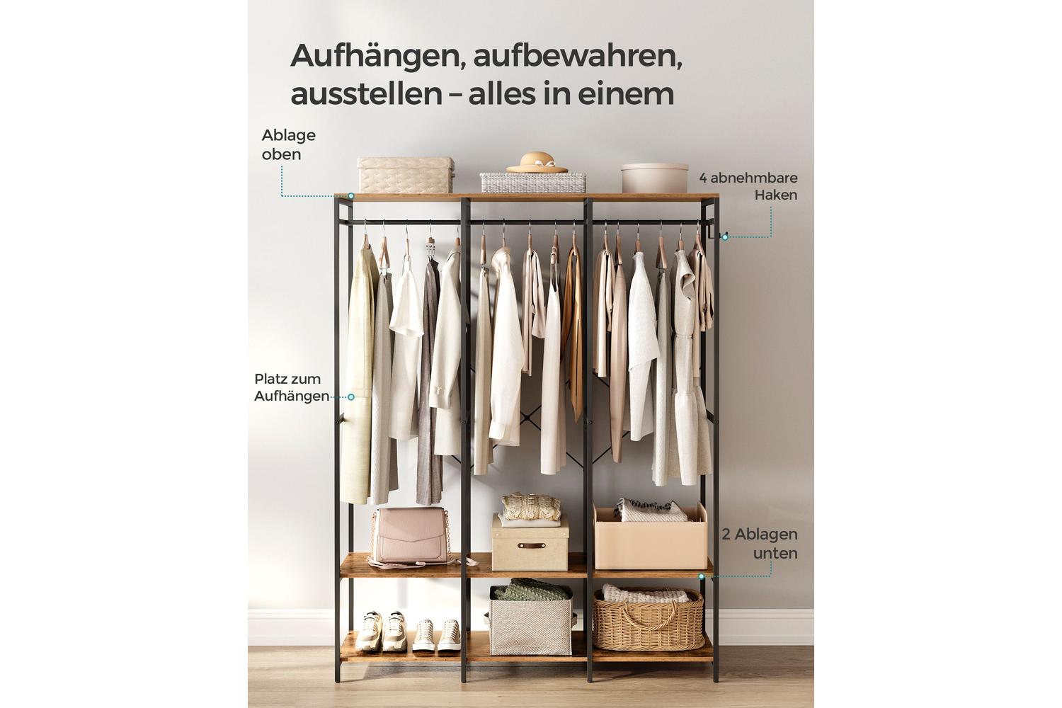 Songmics Rgr005b01 Large Capacity Wardrobe Storage And Hanging Solution-3