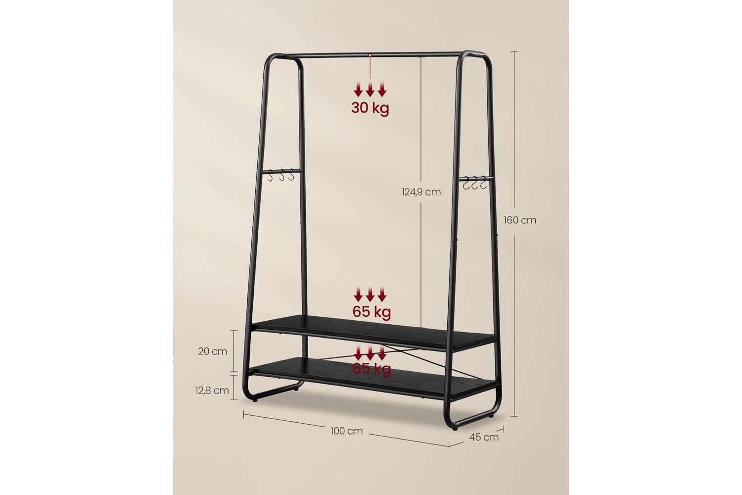 Vasagle Rgr112b03 - Stylish, High-capacity Multi-functional Garment Rack-5