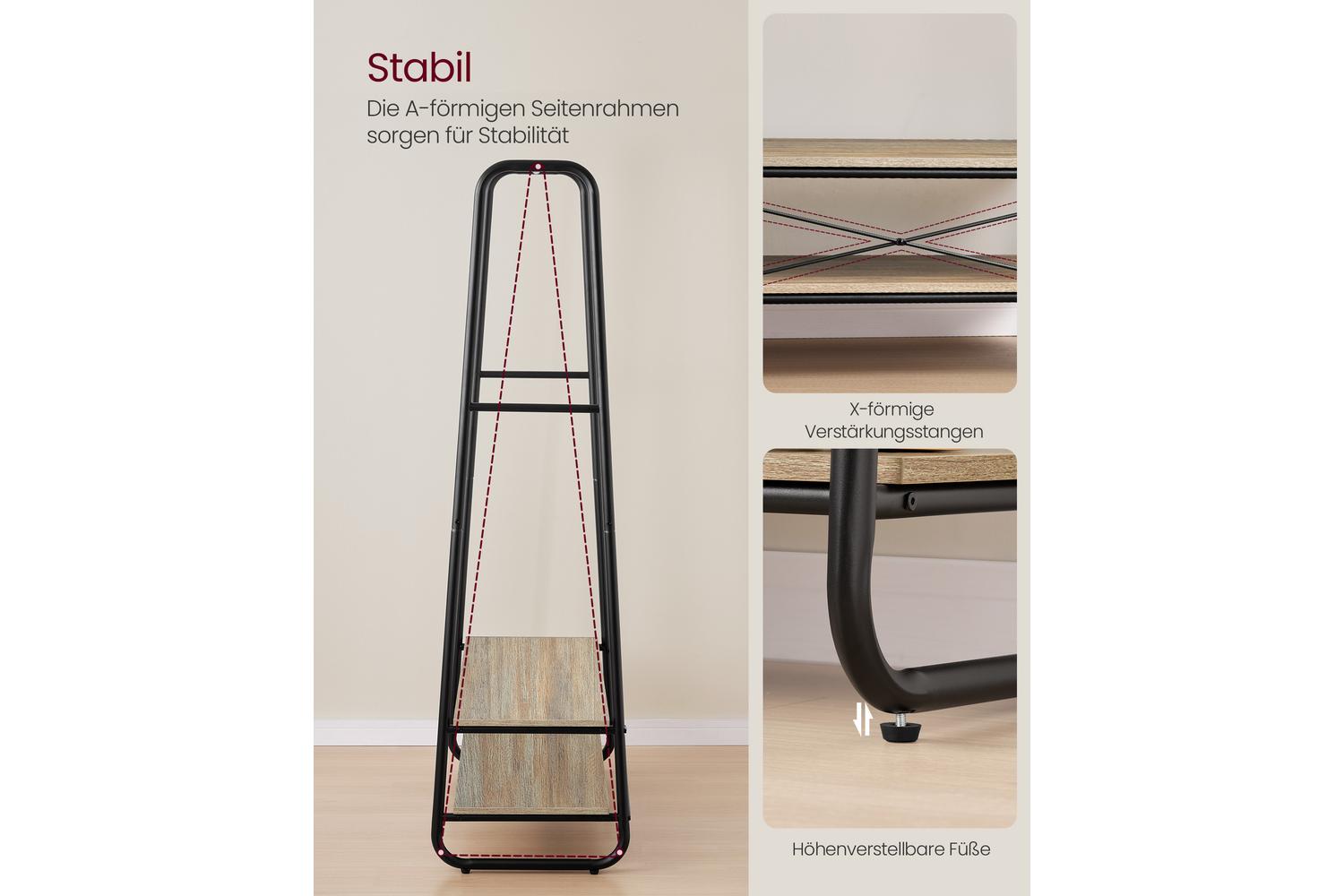 Vasagle Rgr112k01 Diy Clothes Rack - Multifunctional Storage And Organisation Furniture-3