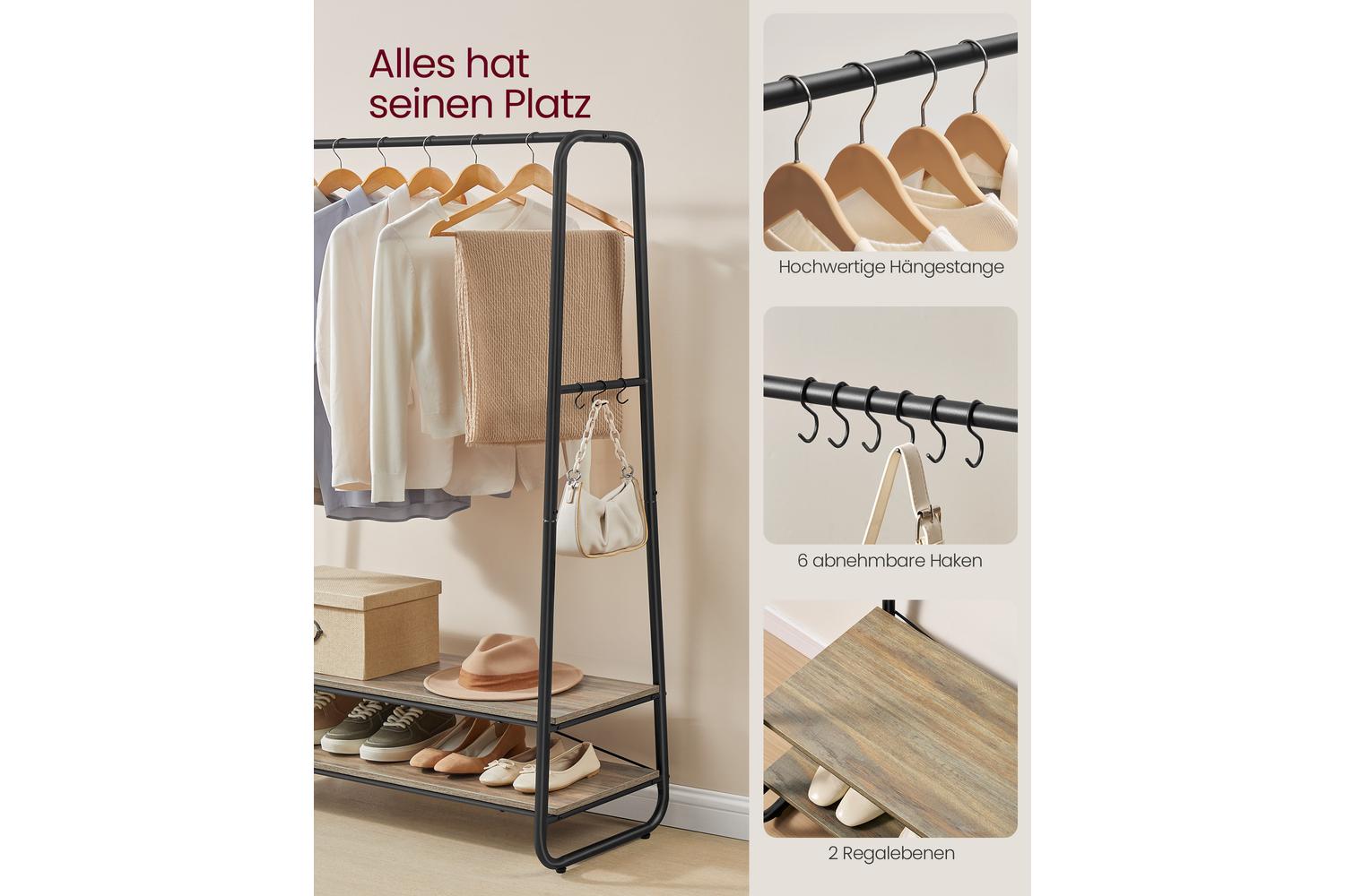 Vasagle Rgr112k01 Diy Clothes Rack - Multifunctional Storage And Organisation Furniture-4