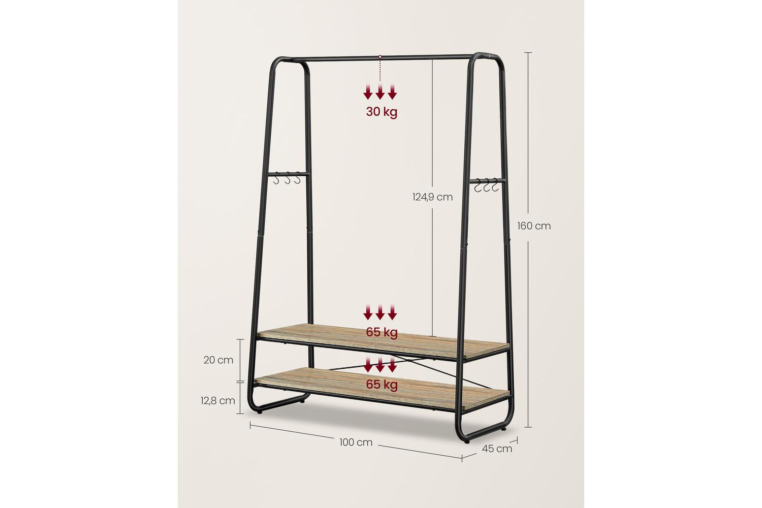 Vasagle Rgr112k01 Diy Clothes Rack - Multifunctional Storage And Organisation Furniture-5