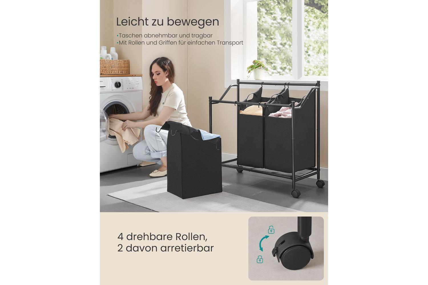 Songmics Rls102b01 Large Capacity Laundry Sorter With Removable Bags-3
