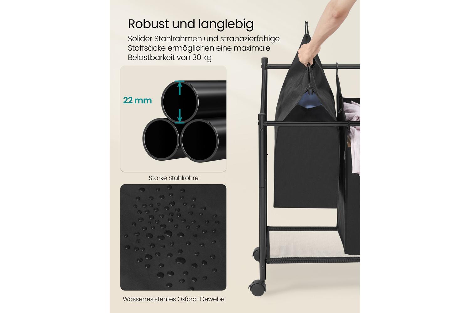 Songmics Rls102b01 Large Capacity Laundry Sorter With Removable Bags-5