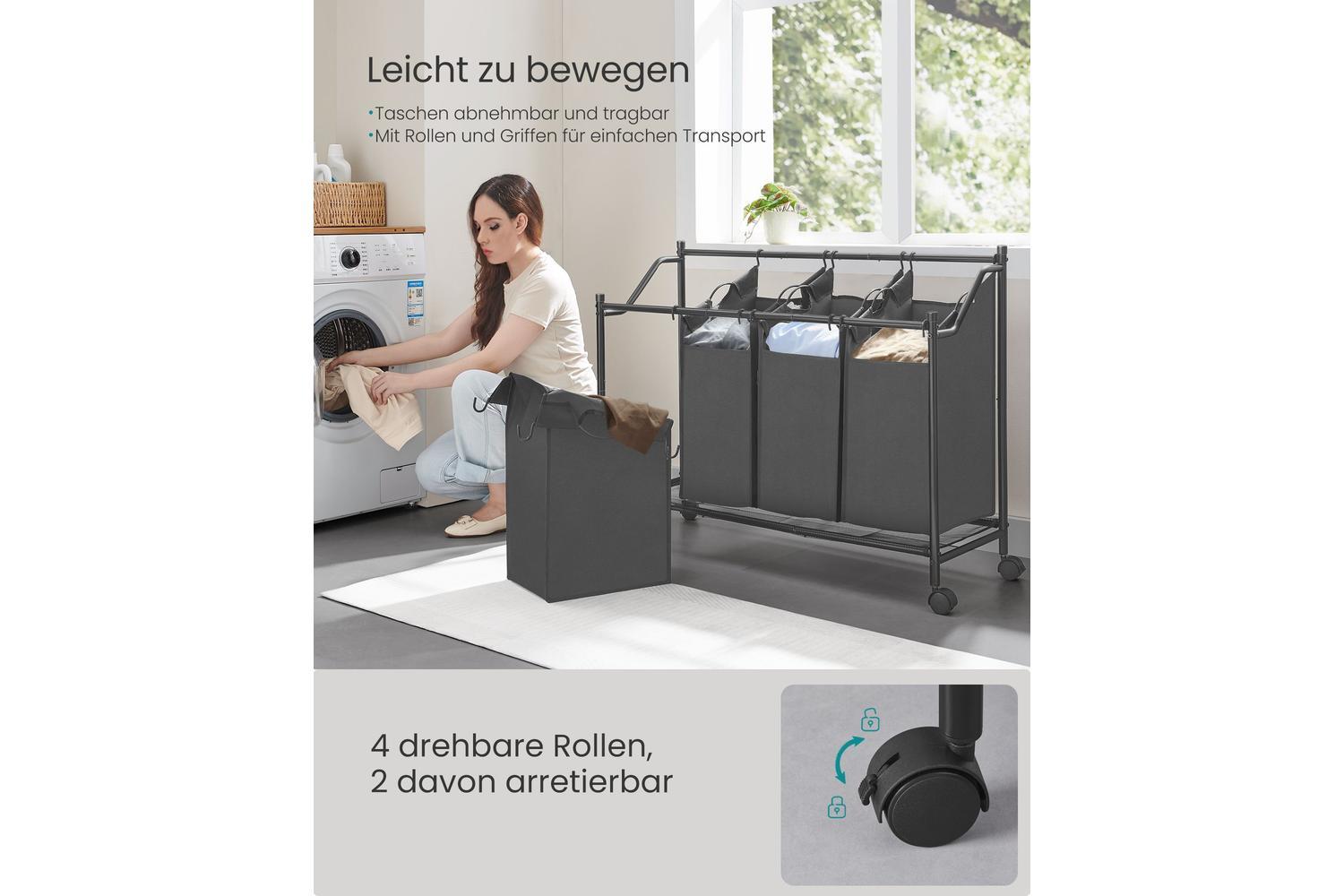 Songmics Rls103g01 Large Capacity 4-bag Laundry Sorter-4