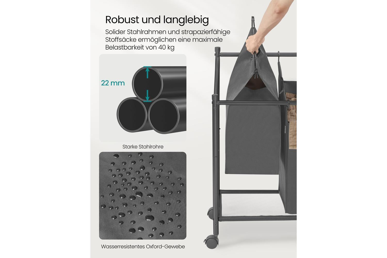 Songmics Rls103g01 Large Capacity 4-bag Laundry Sorter-6