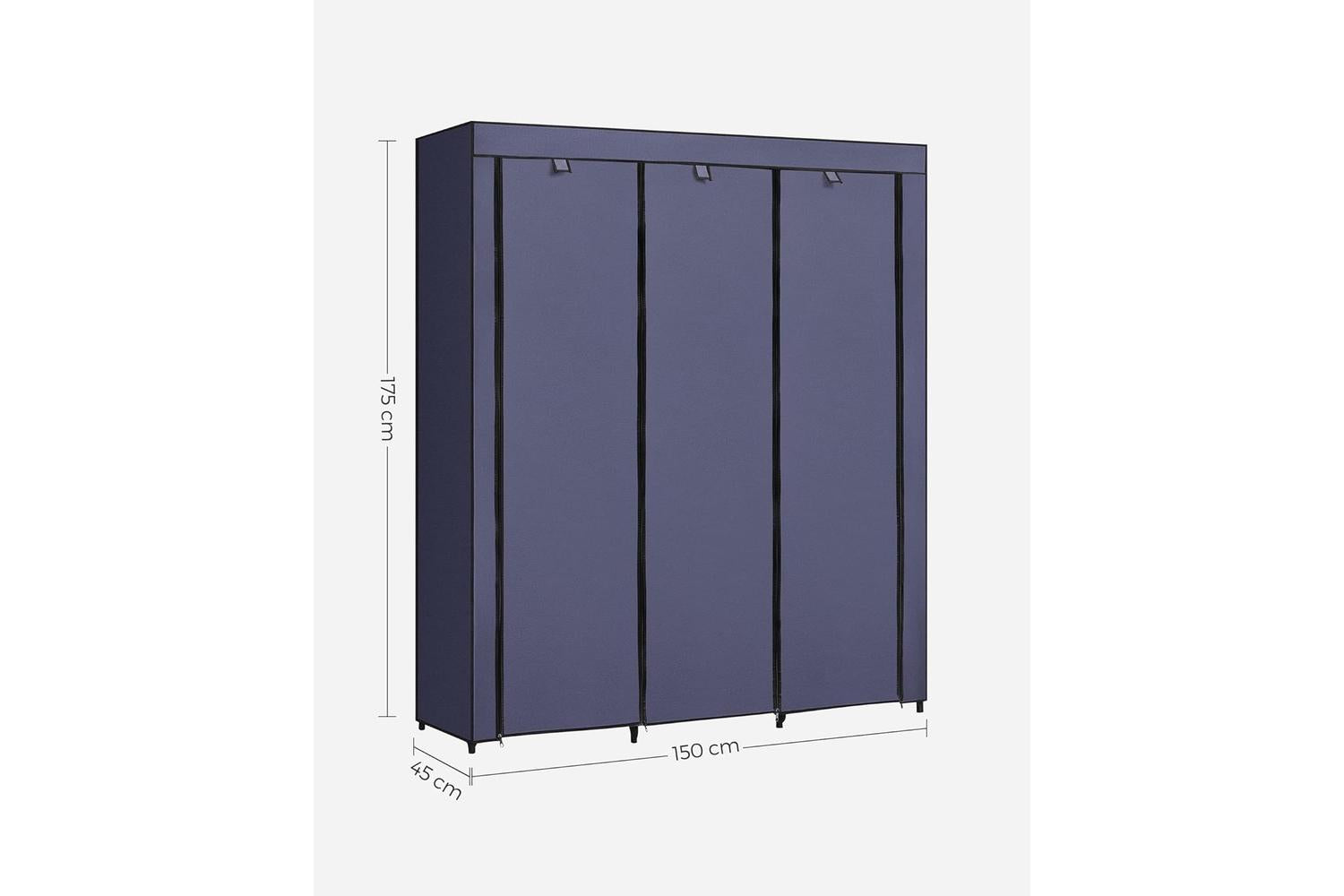 Songmics Ryg012i02 Robust Metal Wardrobe With Fabric Shelves And Clothes Rails â€“ Ideal Storage Solution For Small Apartments-5