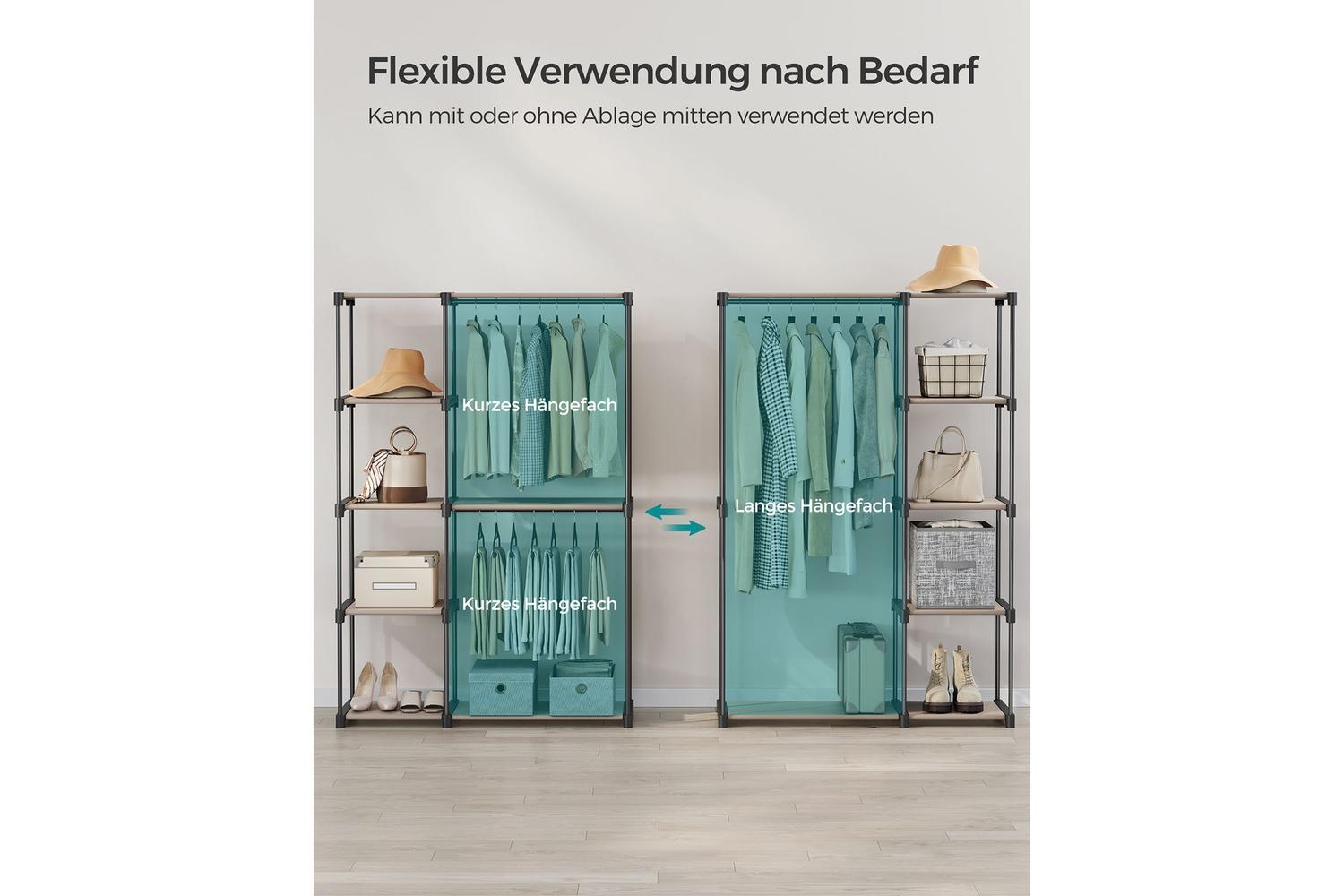 Songmics Wardrobe (ryg026r02): Freestanding Storage Unit With Anti-tip Kit-2
