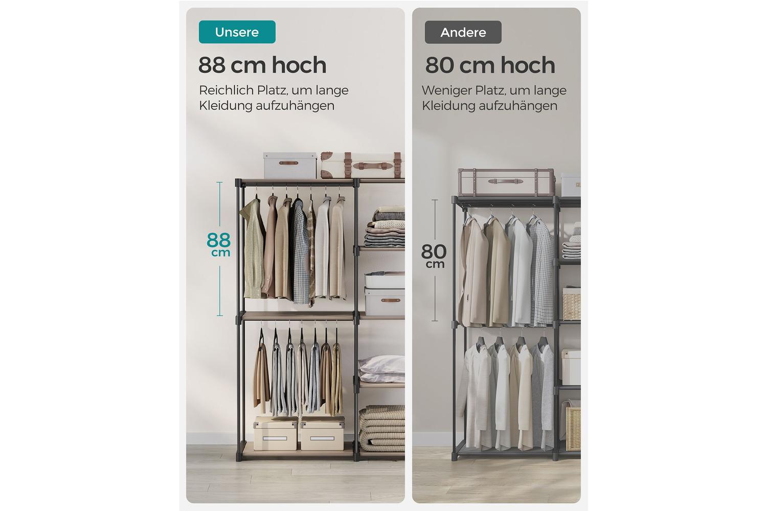 Songmics Wardrobe (ryg026r02): Freestanding Storage Unit With Anti-tip Kit-3