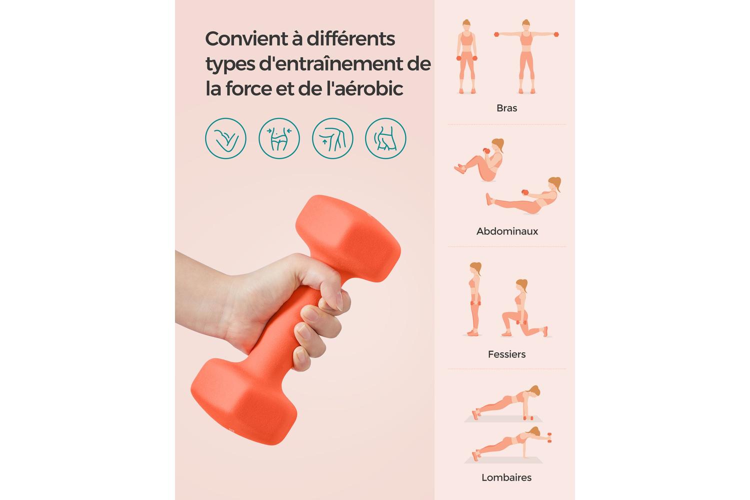 Songmics Syl906o01 - Cast Iron Dumbbell With Quality Vinyl Coating For Fitness And Cardio Training-3