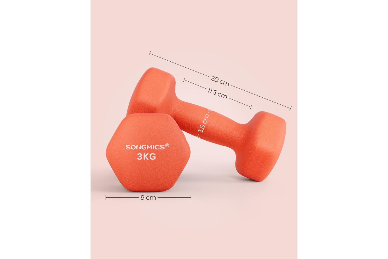 Songmics Syl906o01 - Cast Iron Dumbbell With Quality Vinyl Coating For Fitness And Cardio Training-6