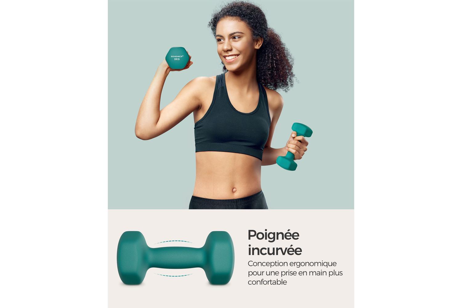 Songmics Syl906q01 â€“ High-quality Vinyl Coated Home Gym Dumbbell-2